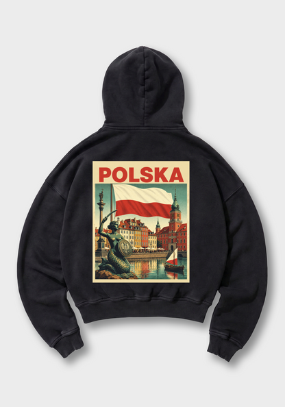 Polska Oversized Hoodie - Black Back (Designed)