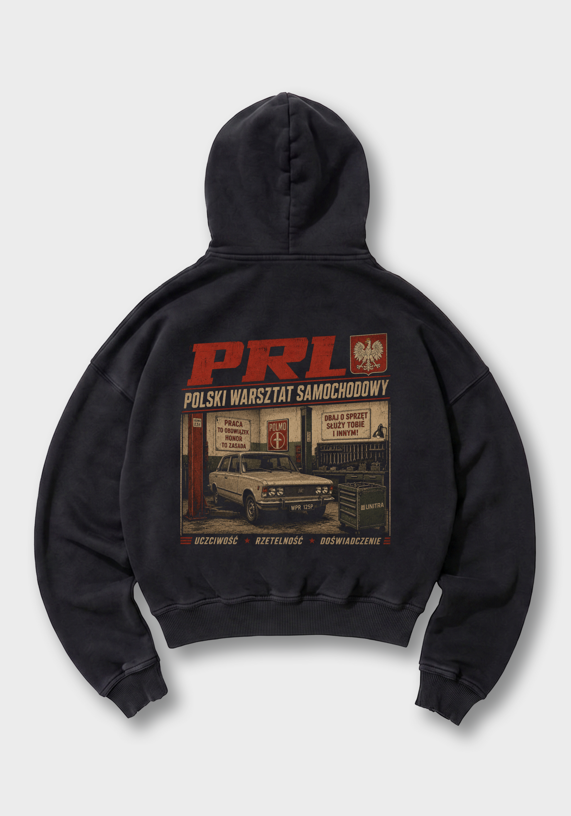 Warsztat PRL Oversized Hoodie - Black Back (Designed)