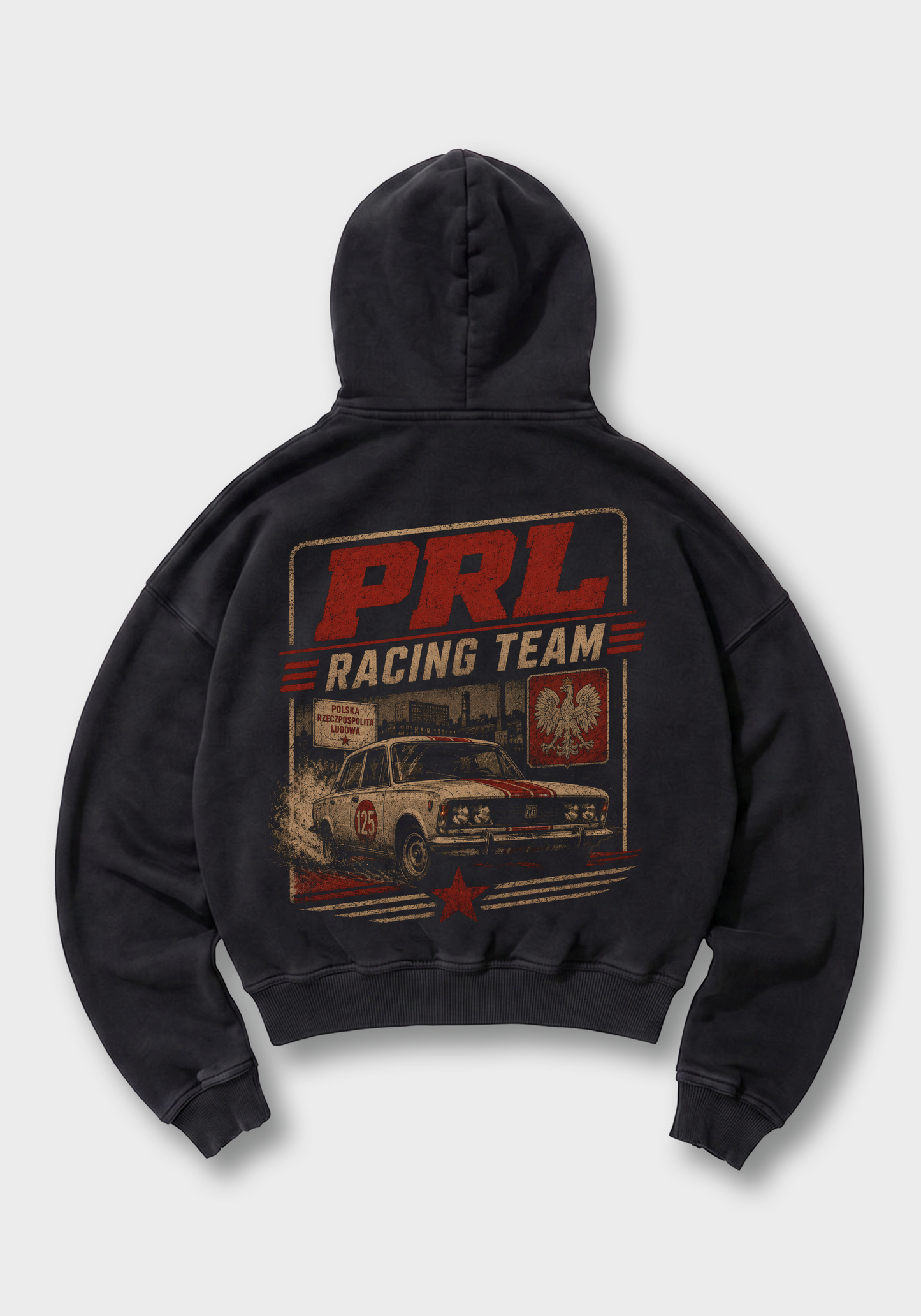 PRL Racing Team Oversized Hoodie - Black Back (Designed)