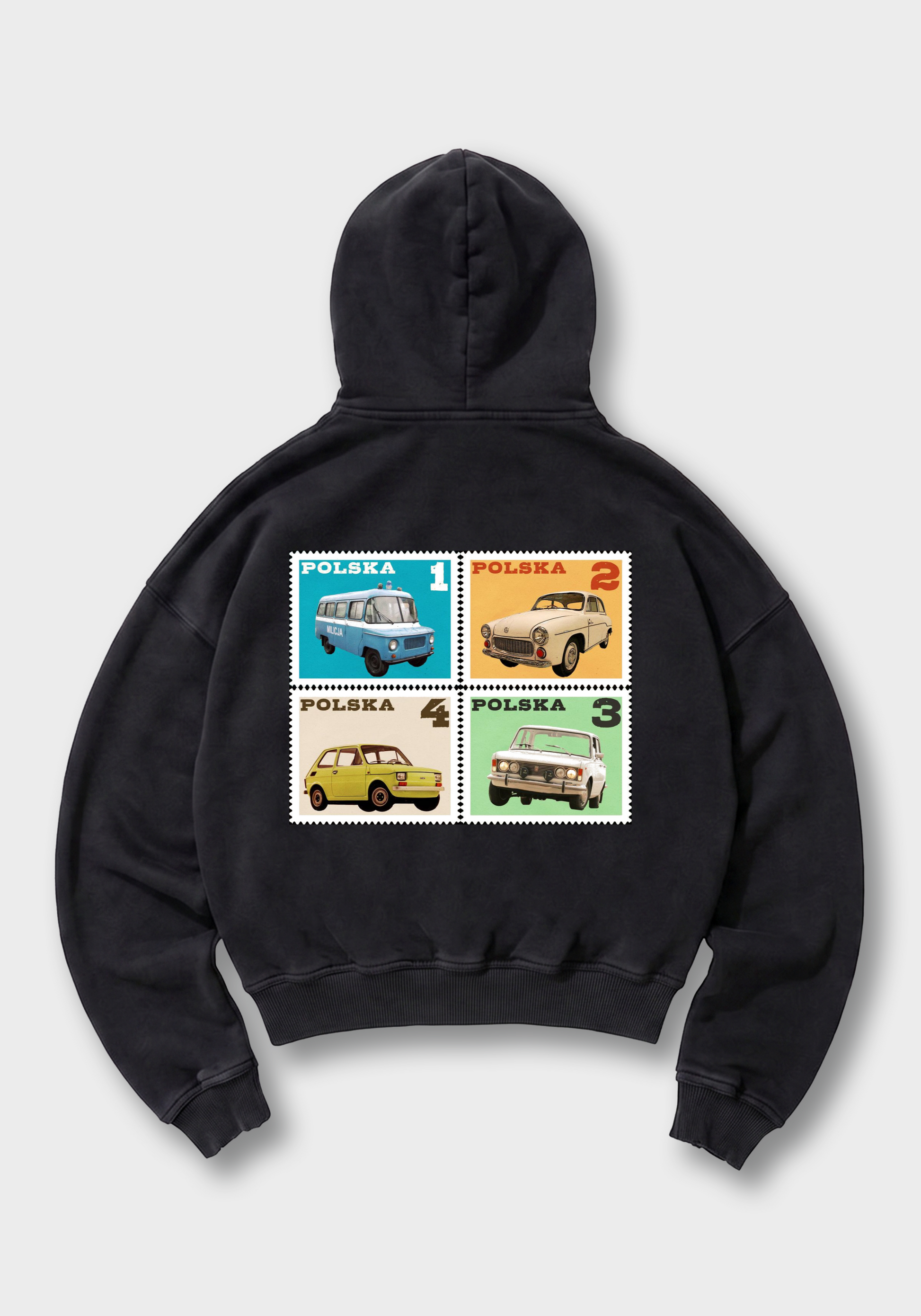 Znaczki Oversized Hoodie - Black Back (Designed)
