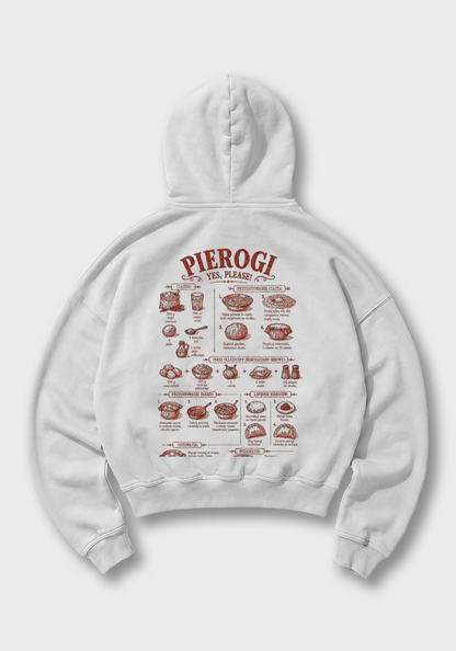 Pierogi Przepis Oversized Hoodie - White Back (Designed)