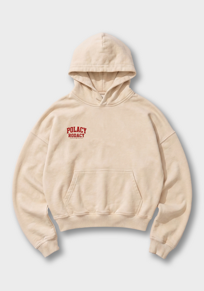 Bigos Yes Please Oversized Hoodie - Beige Front (Designed)