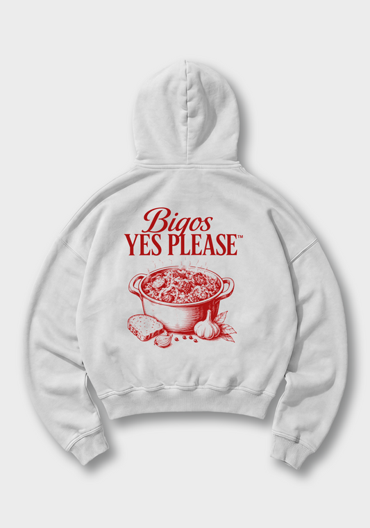 Bigos Yes Please Oversized Hoodie - White Back (Designed)