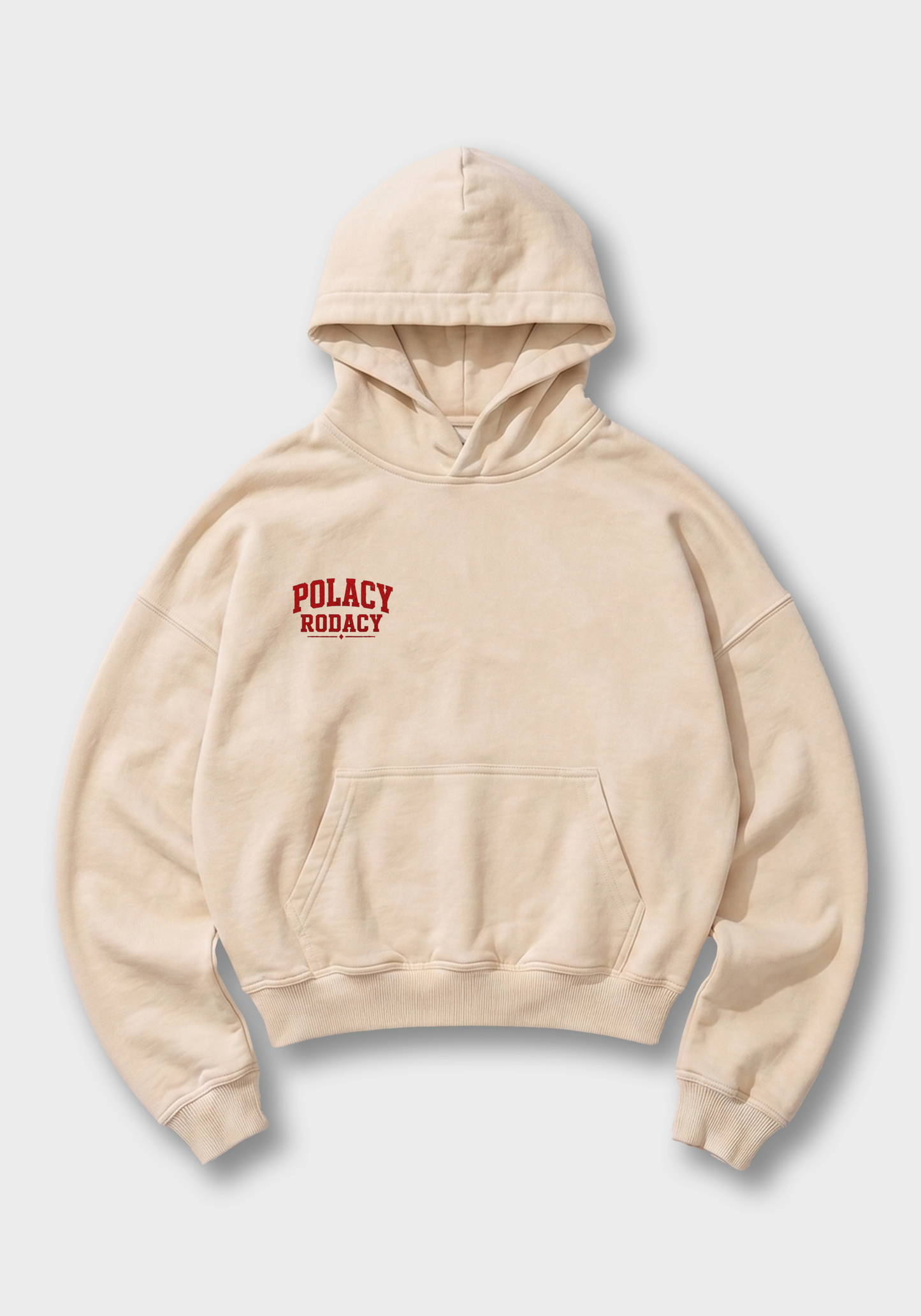 Pączki Yes Please Oversized Hoodie - Beige Front (Designed)