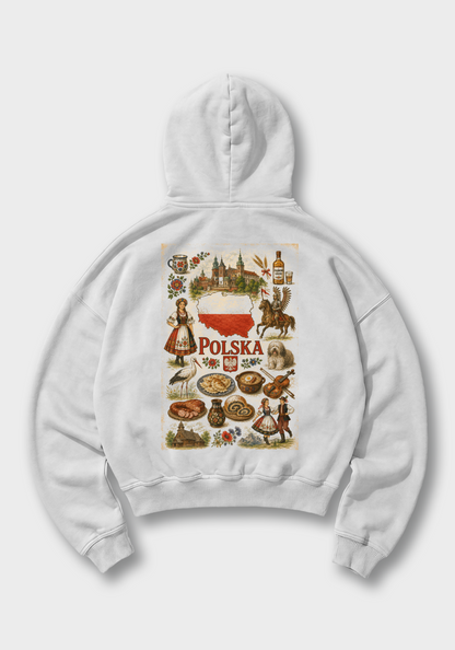 Polskie Tradycje Oversized Hoodie - White Back (Designed)