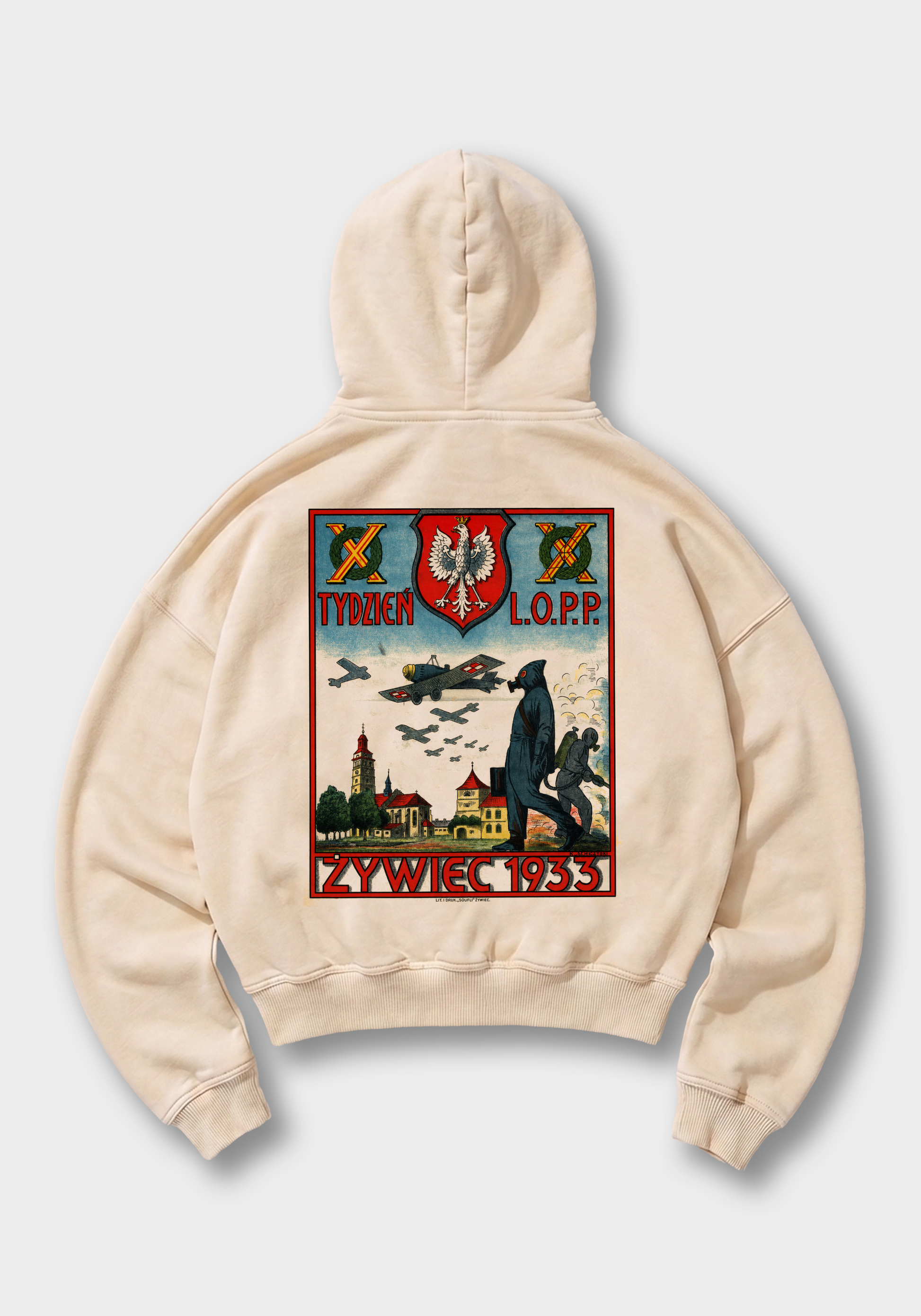 L.O.P.P. Oversized Hoodie - Beige Back (Designed)
