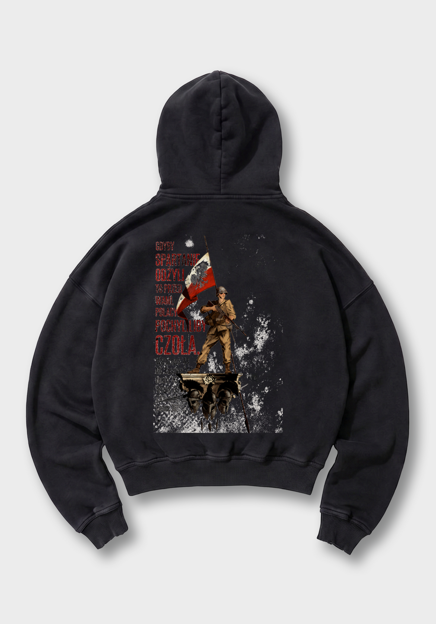 Gdyby Spartanie Oversized Hoodie - Black Back (Designed)