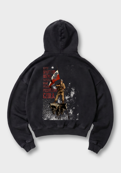 Gdyby Spartanie Oversized Hoodie - Black Back (Designed)