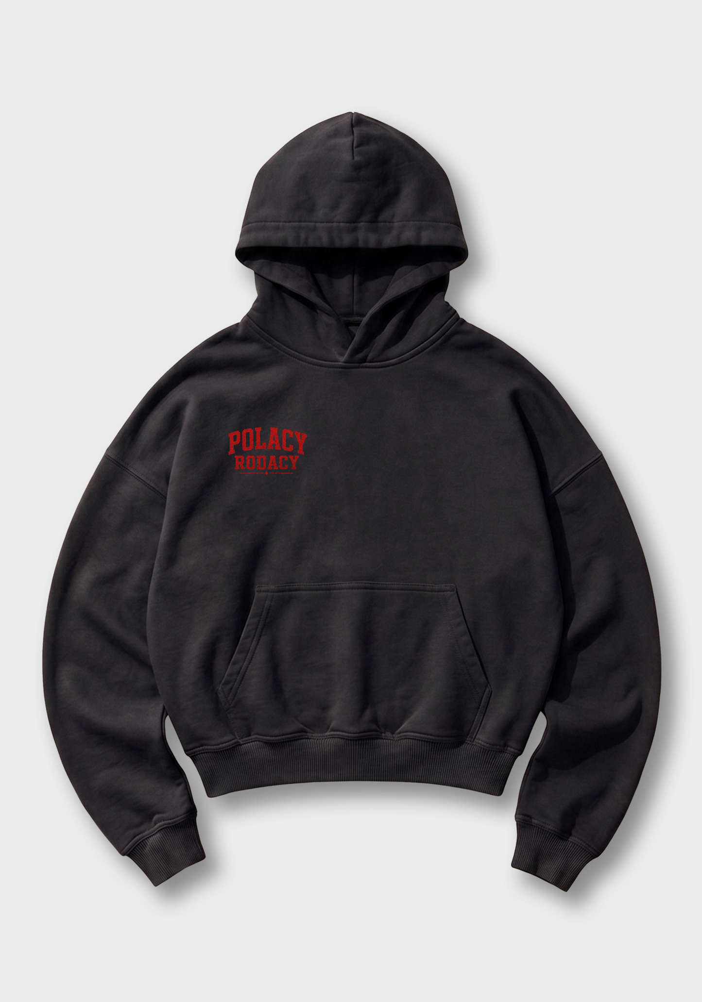 Husarz Oversized Hoodie - Black Front (Designed)