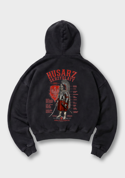 Husarz Oversized Hoodie - Black Back (Designed)