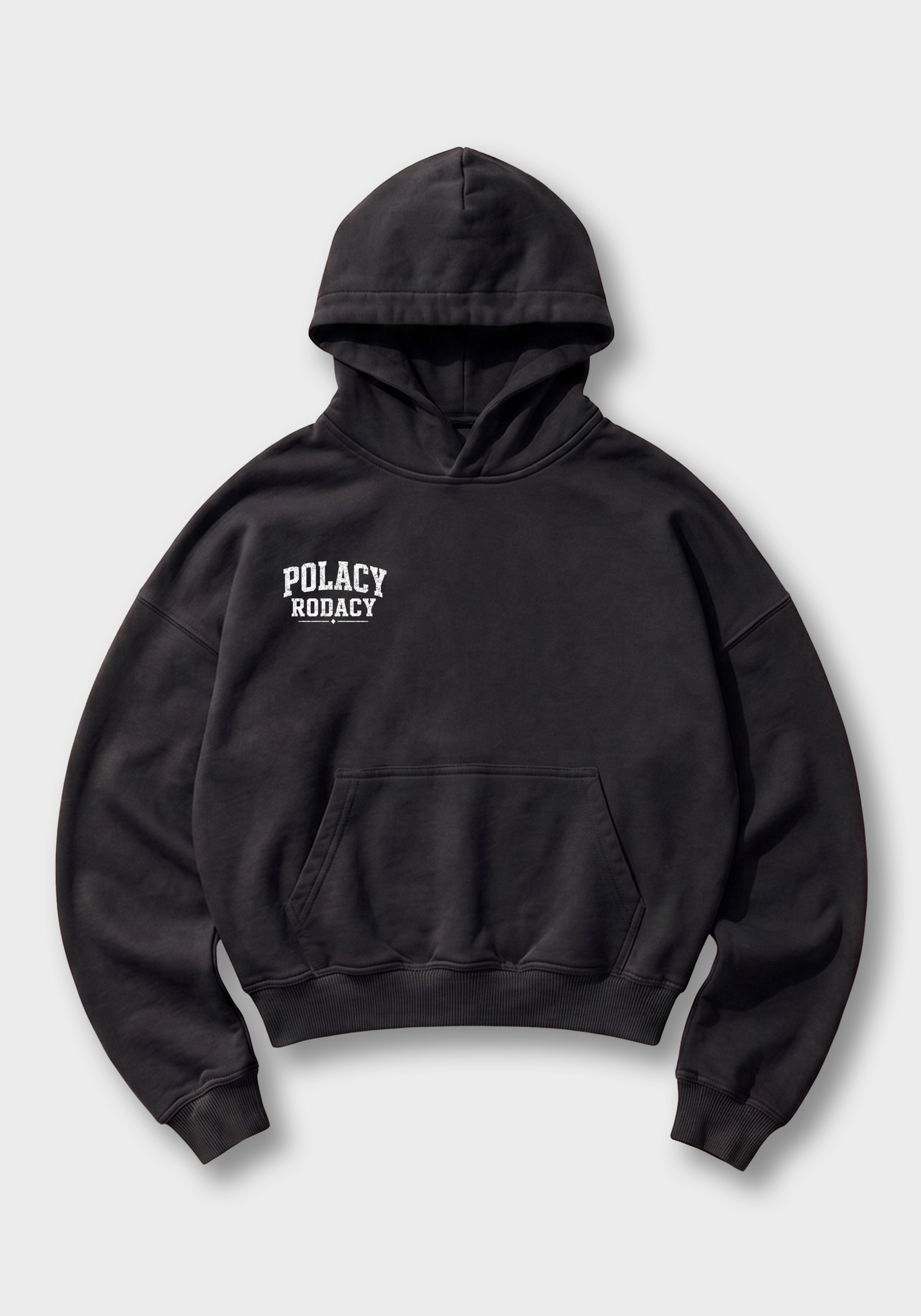 First To Fight Oversized Hoodie - Black Front (Designed)