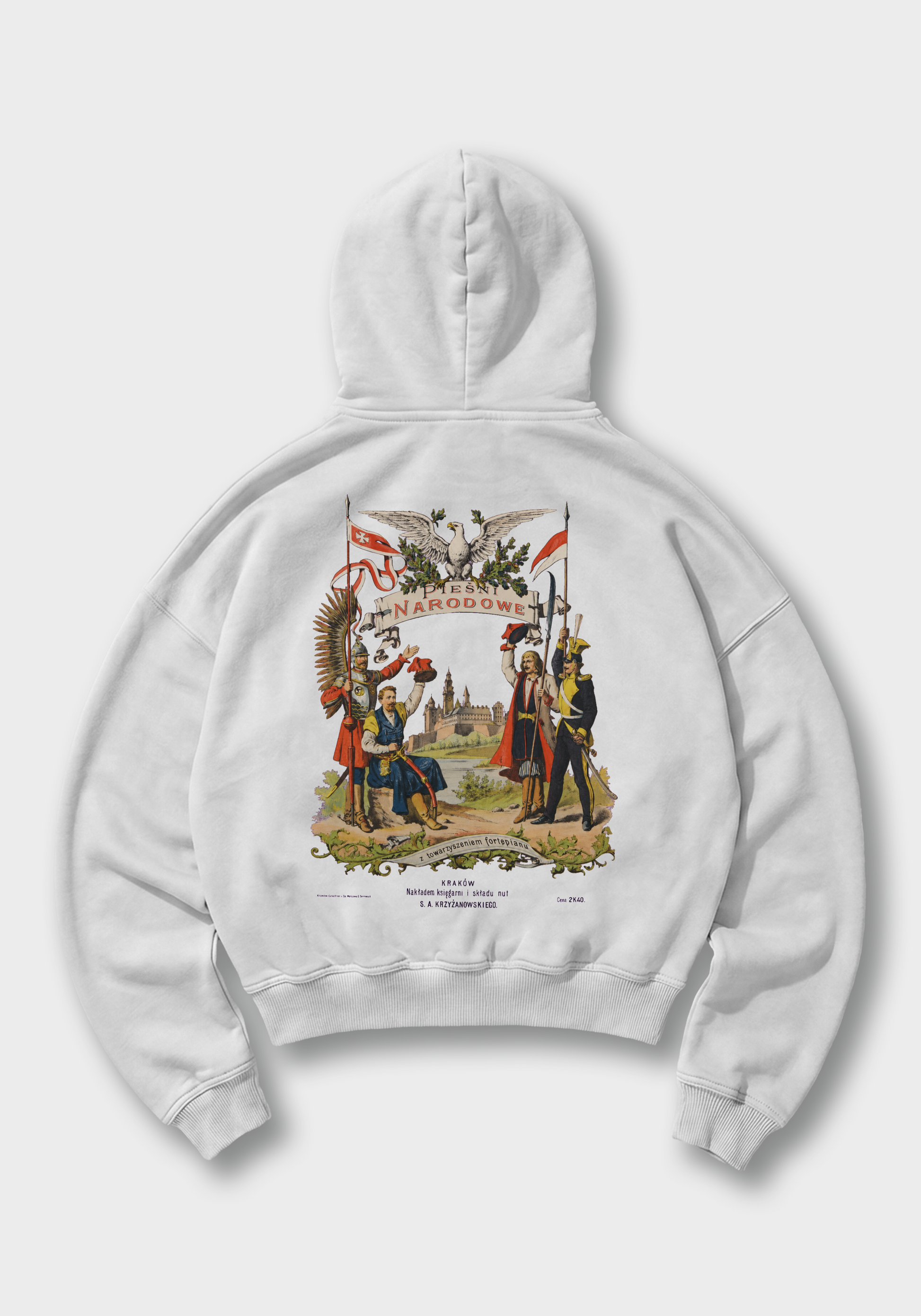 Pieśni Narodowe Oversized Hoodie - White Back (Designed)