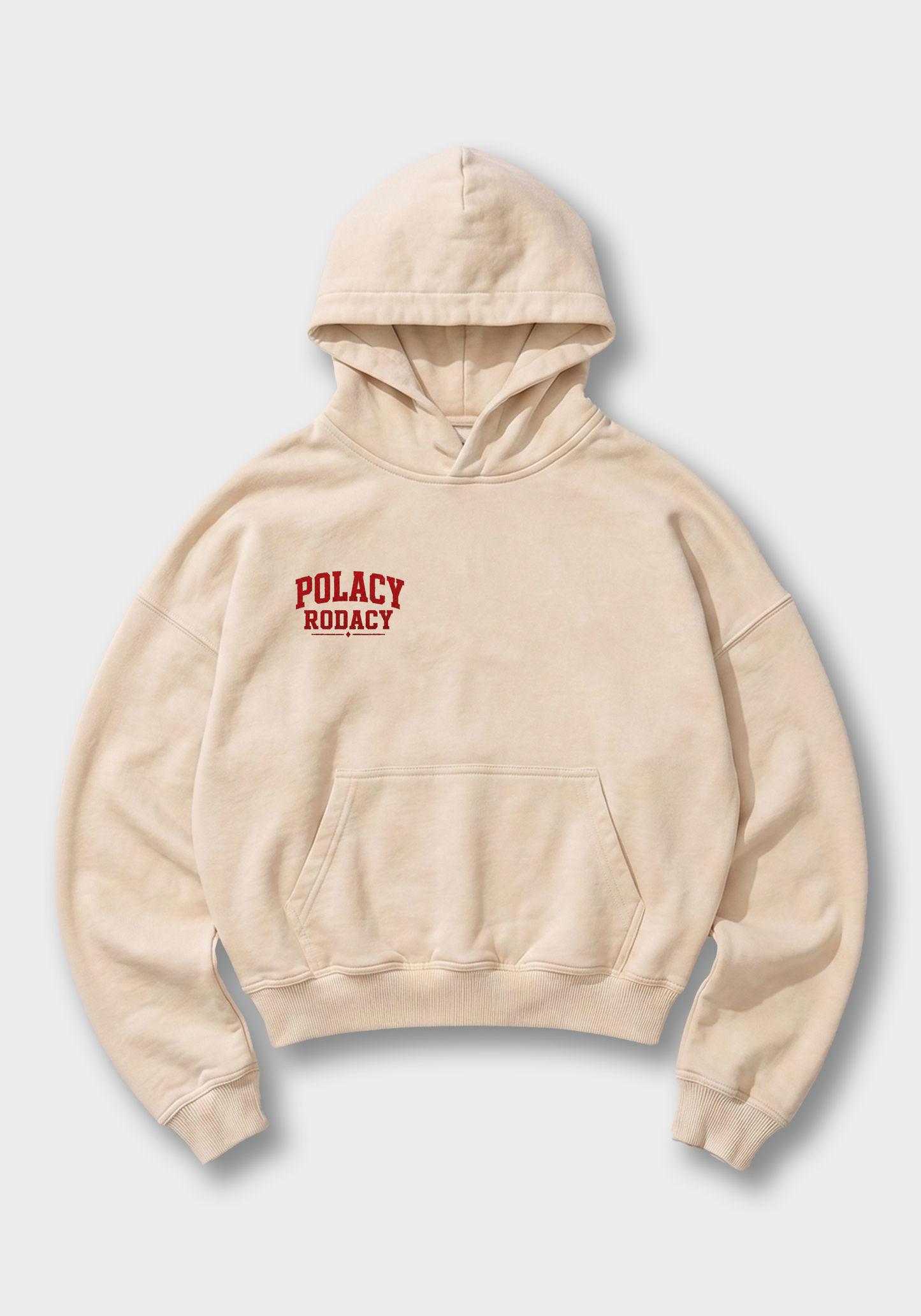 Bóg, Honor, Ojczyzna Oversized Hoodie - Beige Front (Designed)