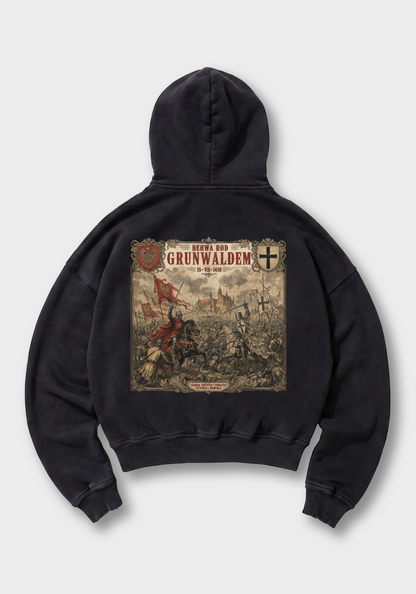 Bitwa pod Grunwaldem Oversized Hoodie - Black Back (Designed)