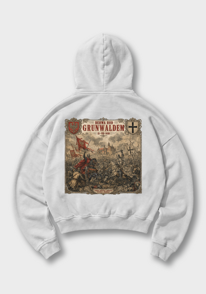 Bitwa pod Grunwaldem Oversized Hoodie - White Back (Designed)