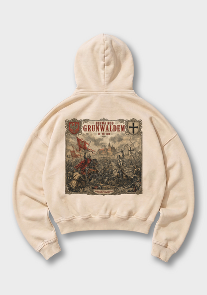 Bitwa pod Grunwaldem Oversized Hoodie - Beige Back (Designed)