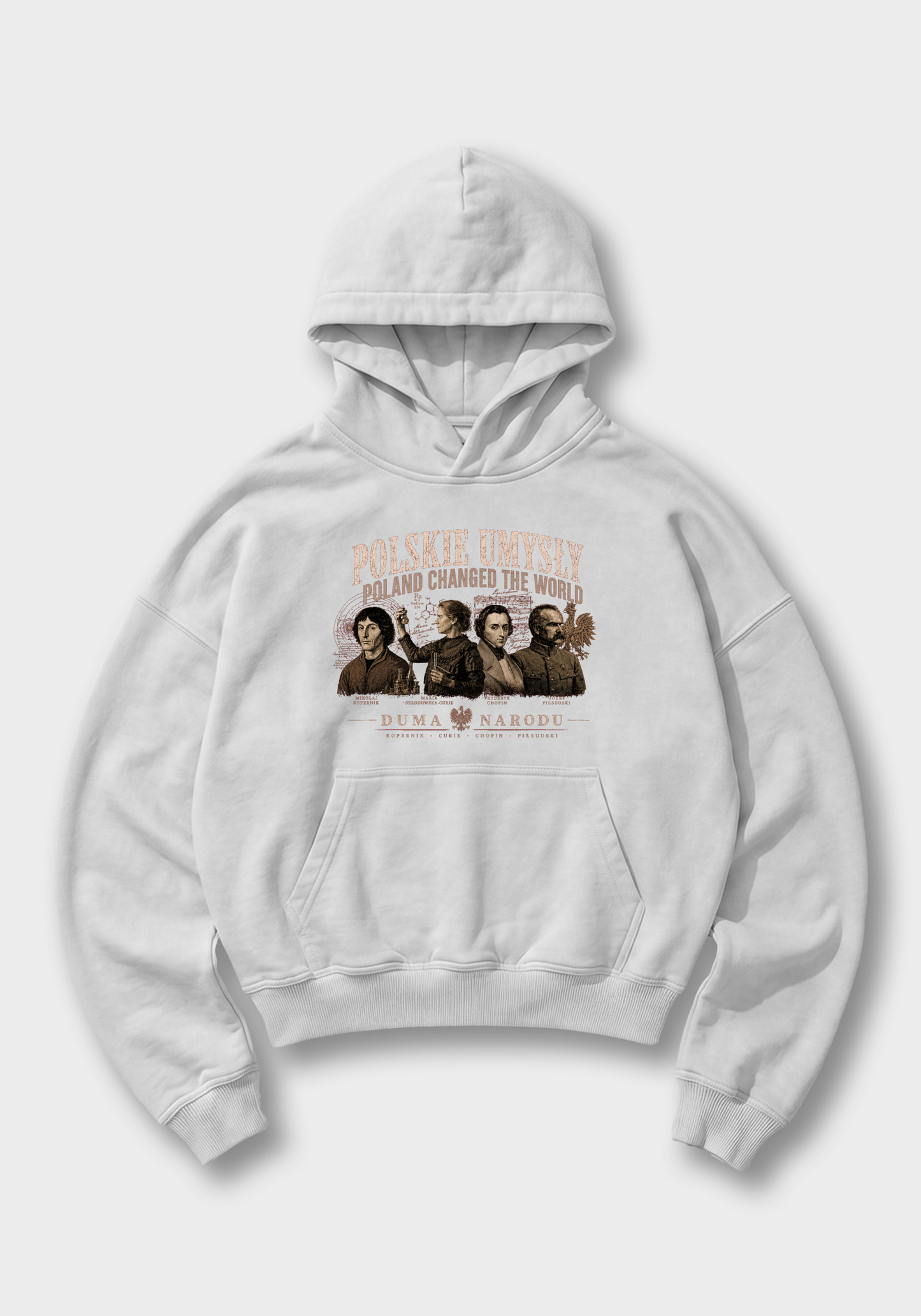 Polskie Umysły Oversized Hoodie - White Front (Designed)