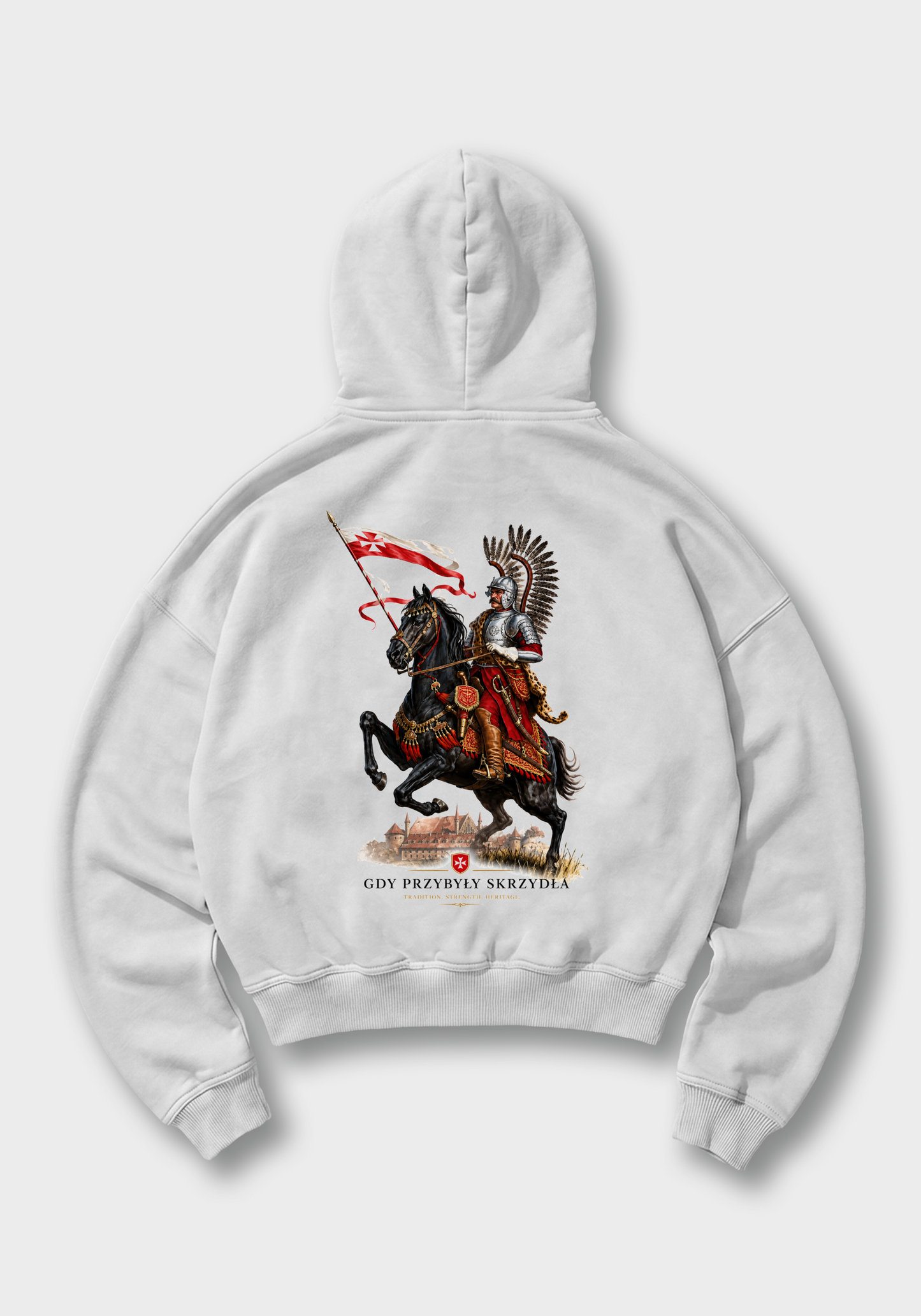 Gdyby głupota miała skrzydła Oversized Hoodie - White Back (Designed)
