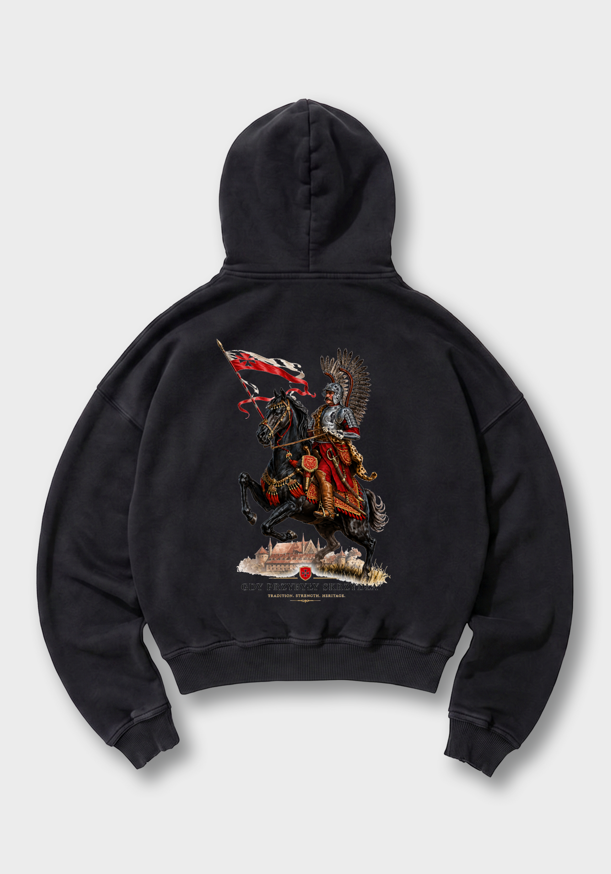 Gdyby głupota miała skrzydła Oversized Hoodie - Black Back (Designed)