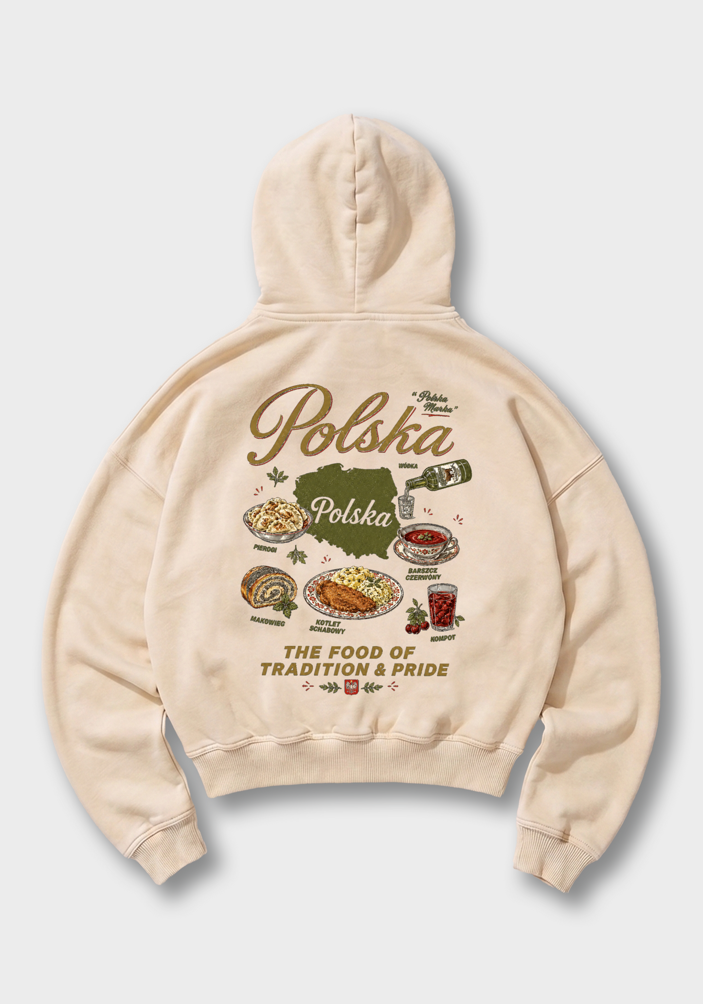 Oversized Hoodie - Beige Back (Designed)