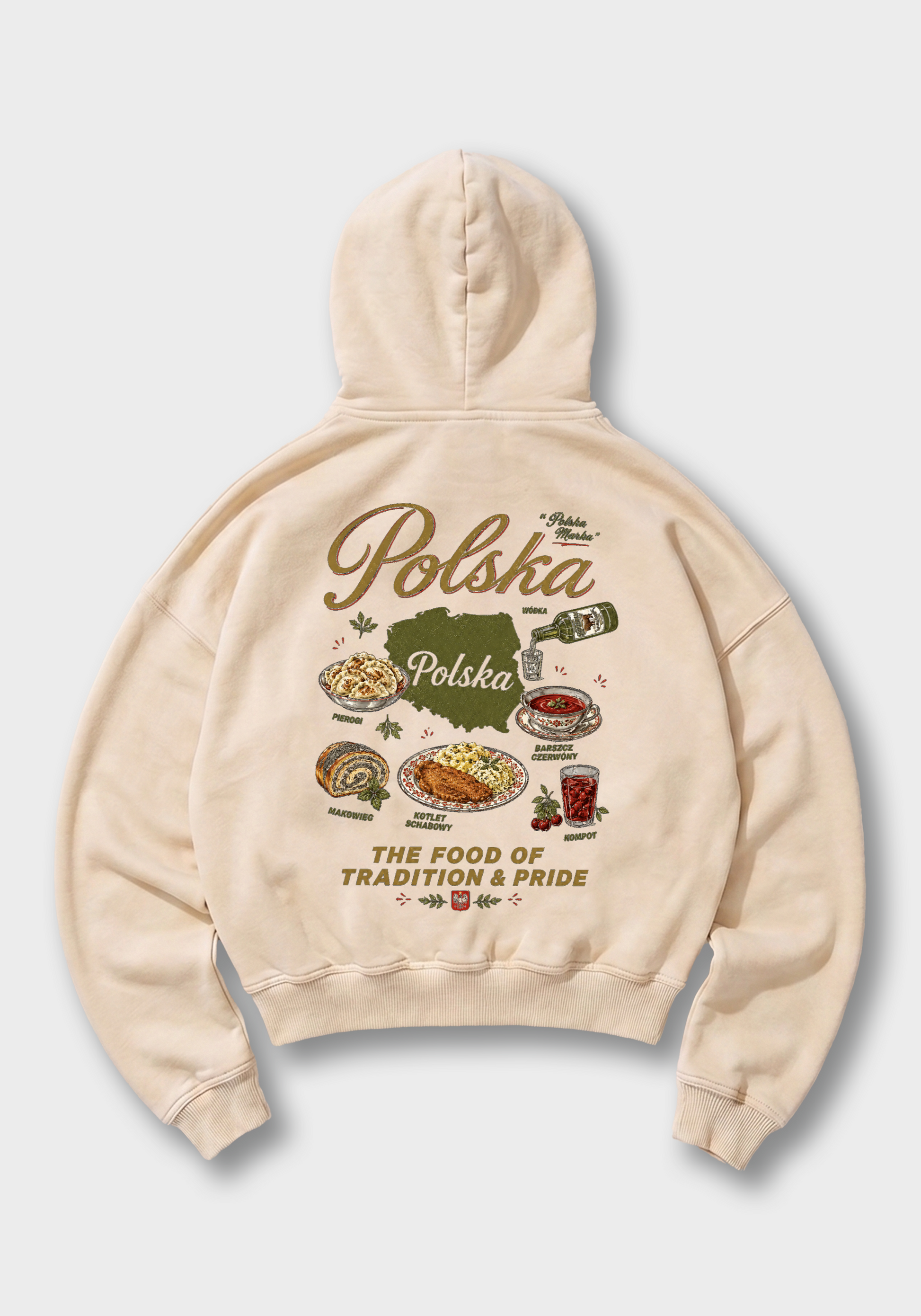 Oversized Hoodie - Beige Back (Designed)