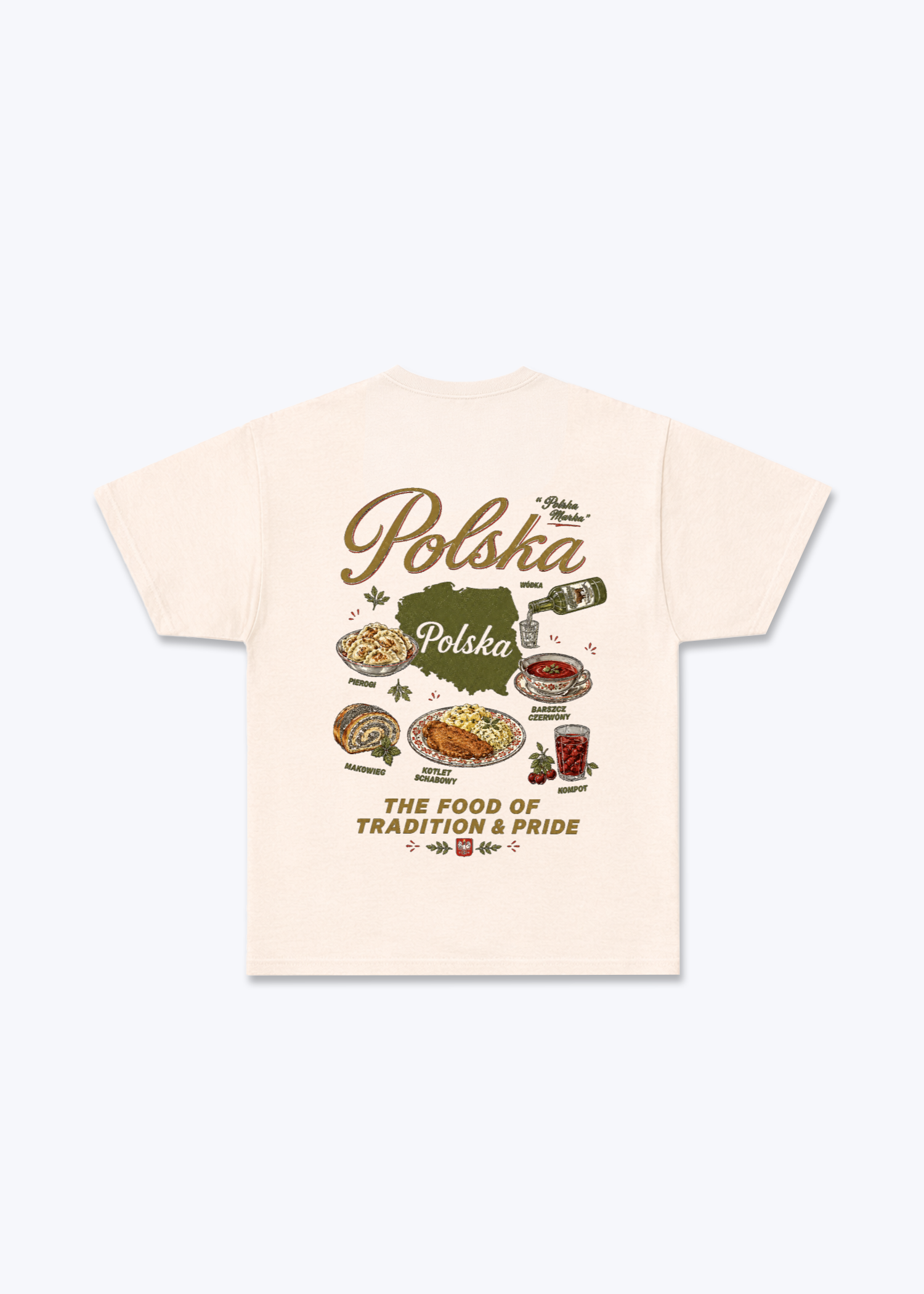 Polskie Potrawy Regular Shirt - Beige Back (Designed)